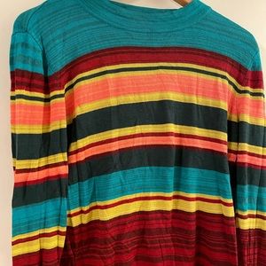 Free People colorful striped sweater/shirt size large